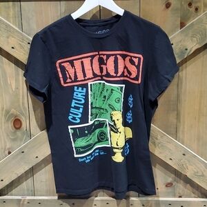 MIGOS BLACK GRAPHIC TEE SIZE LARGE